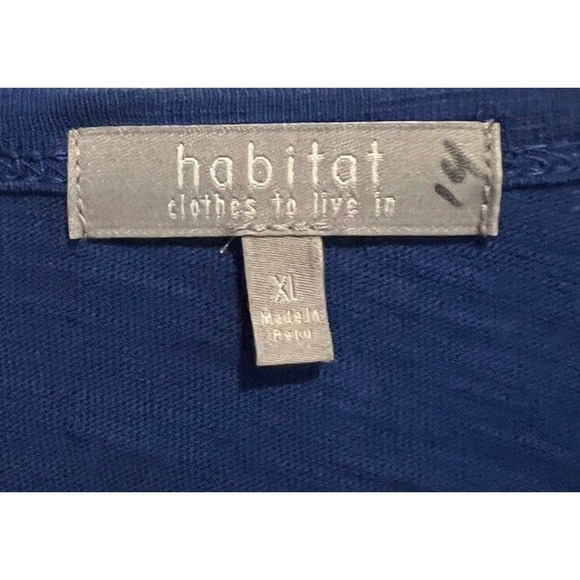 HABITAT Womens Tunic Top Asymmetrical Hem Cobalt Blue Boho Lagenlook Sz XL - Picture 4 of 5